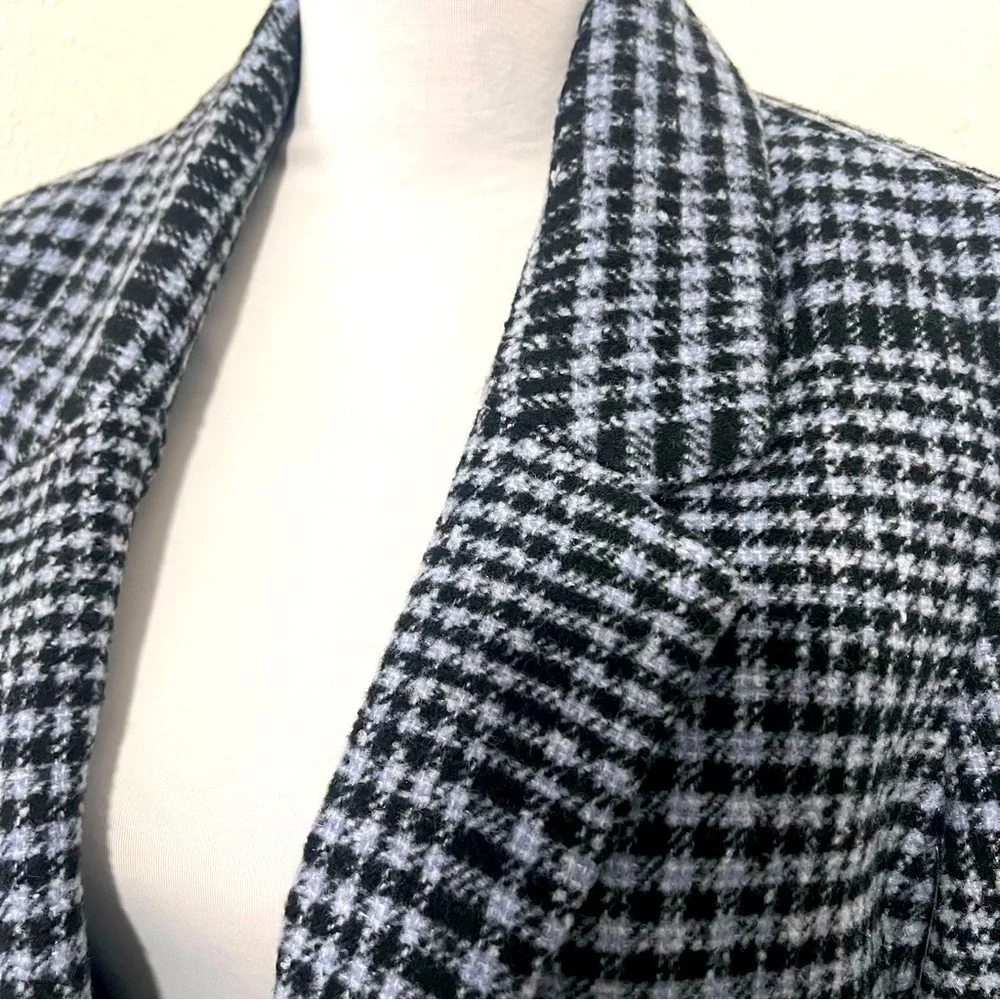 Old Navy Medium Oversized Plaid Soft-Brushed Tweed Blazer Double Button NWT